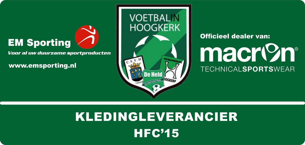 Kledingleverancier HFC'15 Hoogkerk fusie